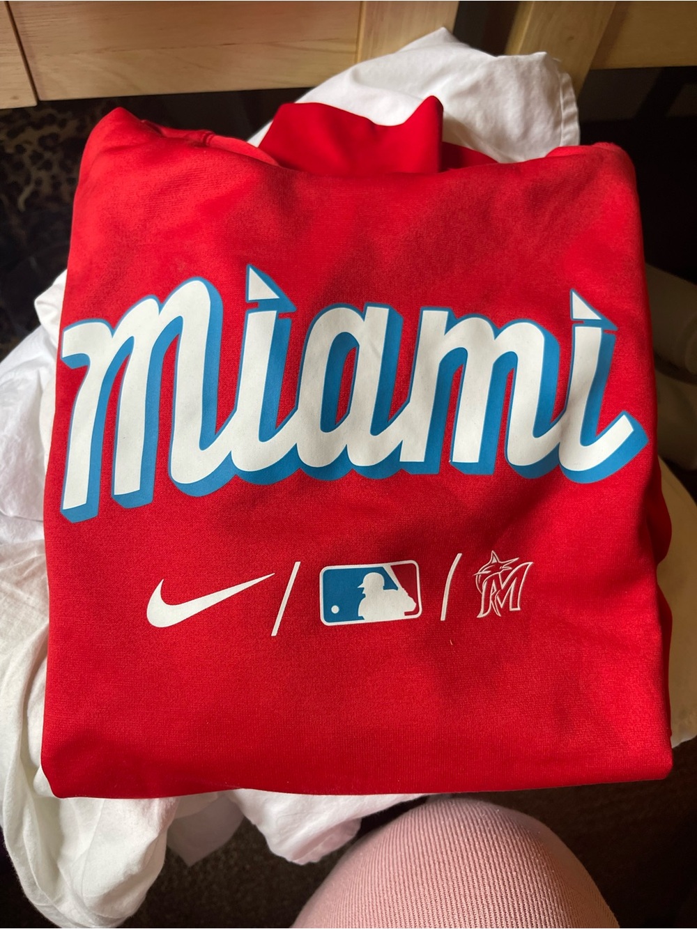 Nike Miami Marlins Red Pullover Sweatshirt Gear